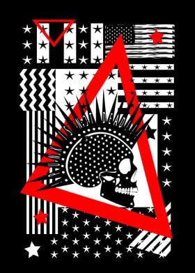 Punk skull icon side view 