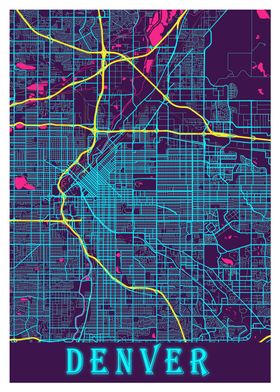 Denver Neon City Map