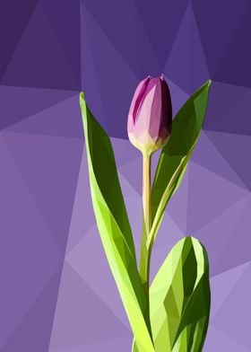Violet Flower Lowpoly