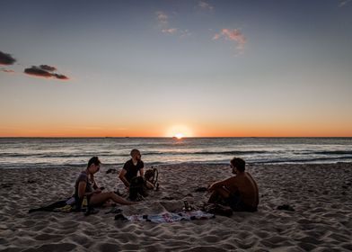 Sunset on Perth beach