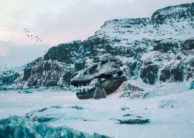 Frozen Dinosaur Landscape