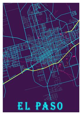 EL Paso Neon City Map