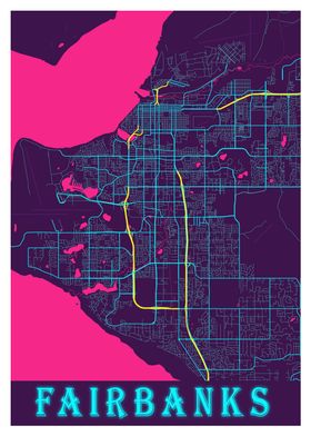 Fairbanks Neon City Map