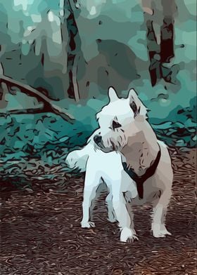 Westie in the woodlands