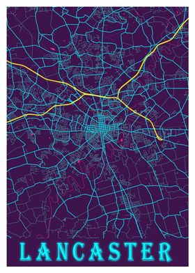 Lancaster Neon City Map