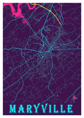 Maryville Neon City Map