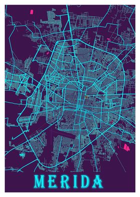 Merida Neon City Map