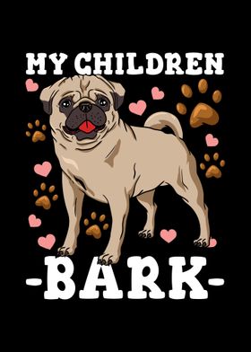 Pug Dog Mom Dad Paw Funny