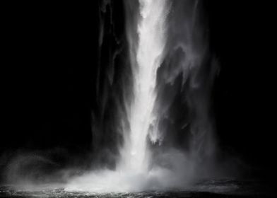 Black and White Waterfall