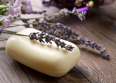 soap with lavender  flower