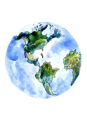 Hand Drawn Earth Planet