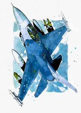 F16c Falcon Watercolor