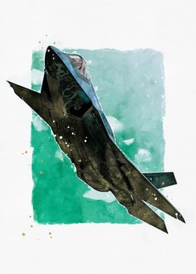 F35 Lightning Watercolor