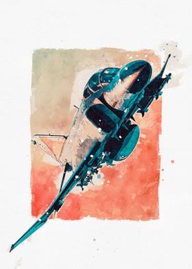 F4 Phantom Watercolor