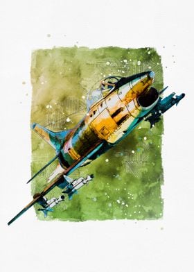 Fiat G91 Watercolor