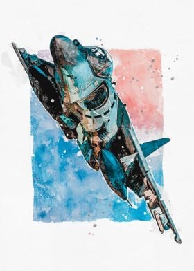 AV8b Harrier Watercolor