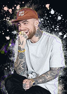 Rapper Mac Miller B/W No Woman No Cry Music Tattoo Poster – My Hot