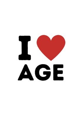 I Love Age Simple Heart