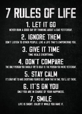 7 Rules Of Life Vintage