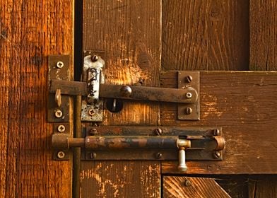 Lock on a Wooden Gate