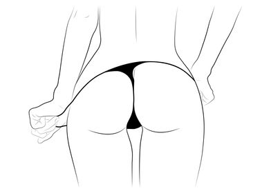 Undressing Woman Line Art