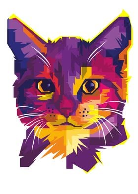 Hansome Cat Face in Popart