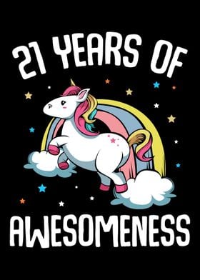 21st Birthday Unicorn Cute