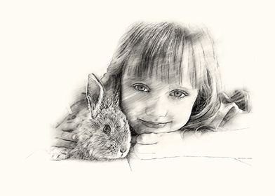 Girl with a rabbit