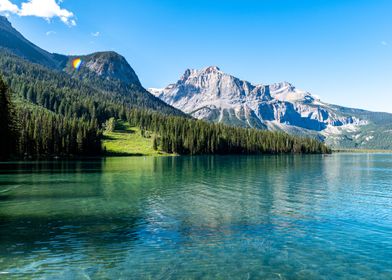 Blue lake and mountains