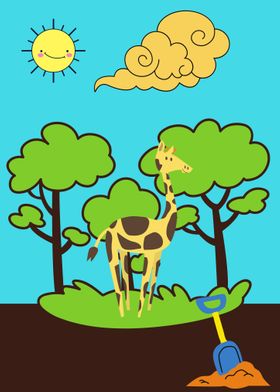 Giraffe in forest