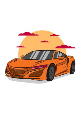 orange sports car