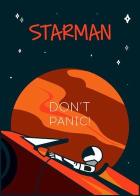 StarMan in front of Mars