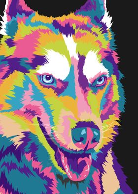 Siberian Huskies pop art