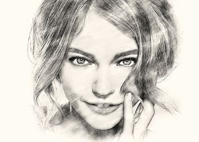 Cute woman face portrait