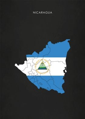 Nicaragua Flag Map