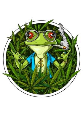 Frog Smoking Weed