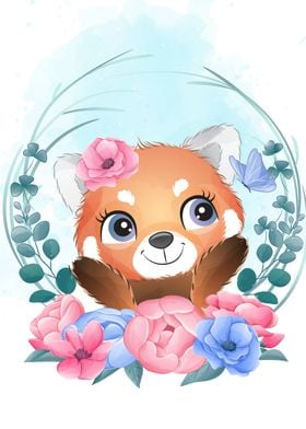 Cute little red panda port