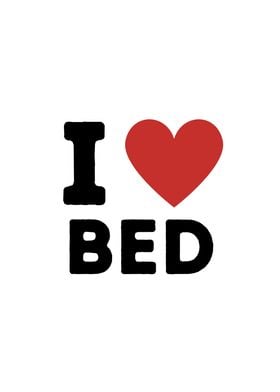 I Love Bed Simple Heart