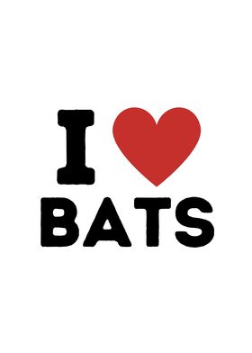 I Love Bats Simple Heart