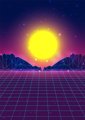 Future Vaporwave Sunset 