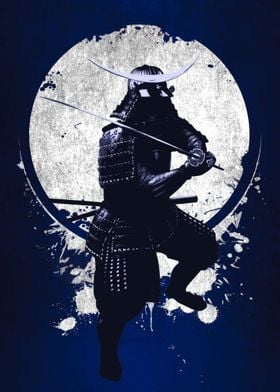 samurai armored and sword