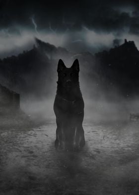 Black Dog in the Fog