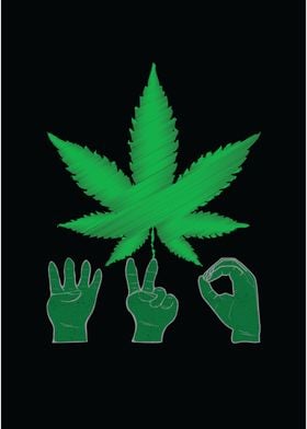 420 hands Tshirt Weed