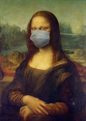 Mona Lisa with facemask