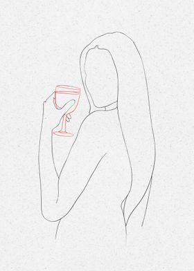 Wine and Girl Poster