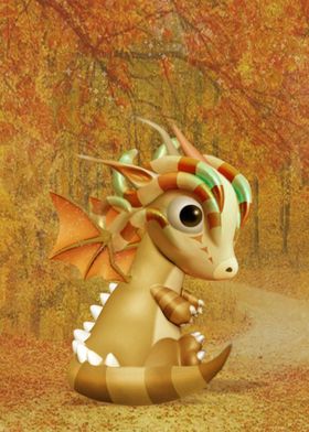 The cute yellow  dragon