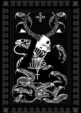 Tarot card skull death wit