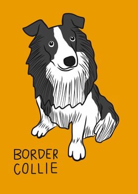 Border Collie dog cartoon 