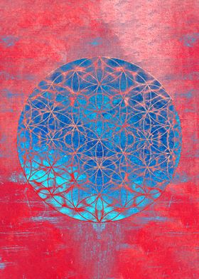 Flower Of Life bright red 