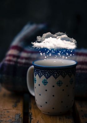 Winter Cup Snowing Cloud